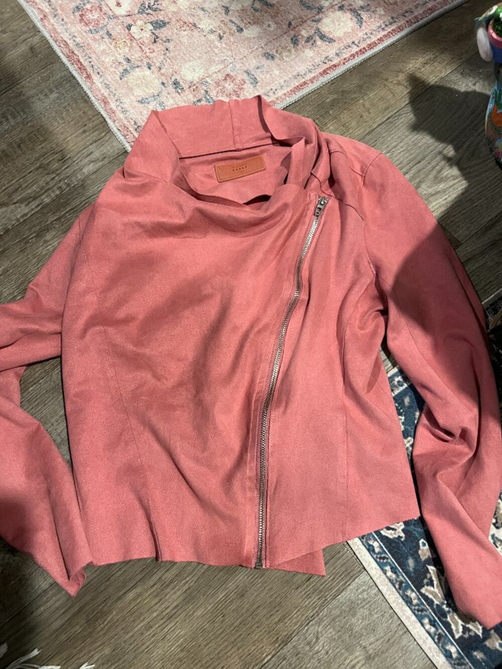 BlankNYC Rare Blush Pink Suede Moto Jacket M